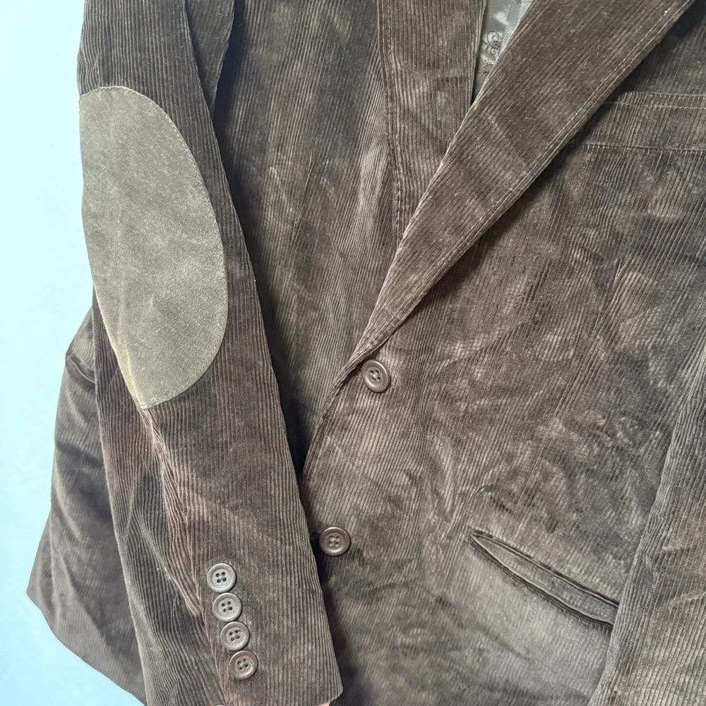 Stafford‎ Essentials Men’s 40R Classic Fit Brown Corduroy Elbow Patch Casual